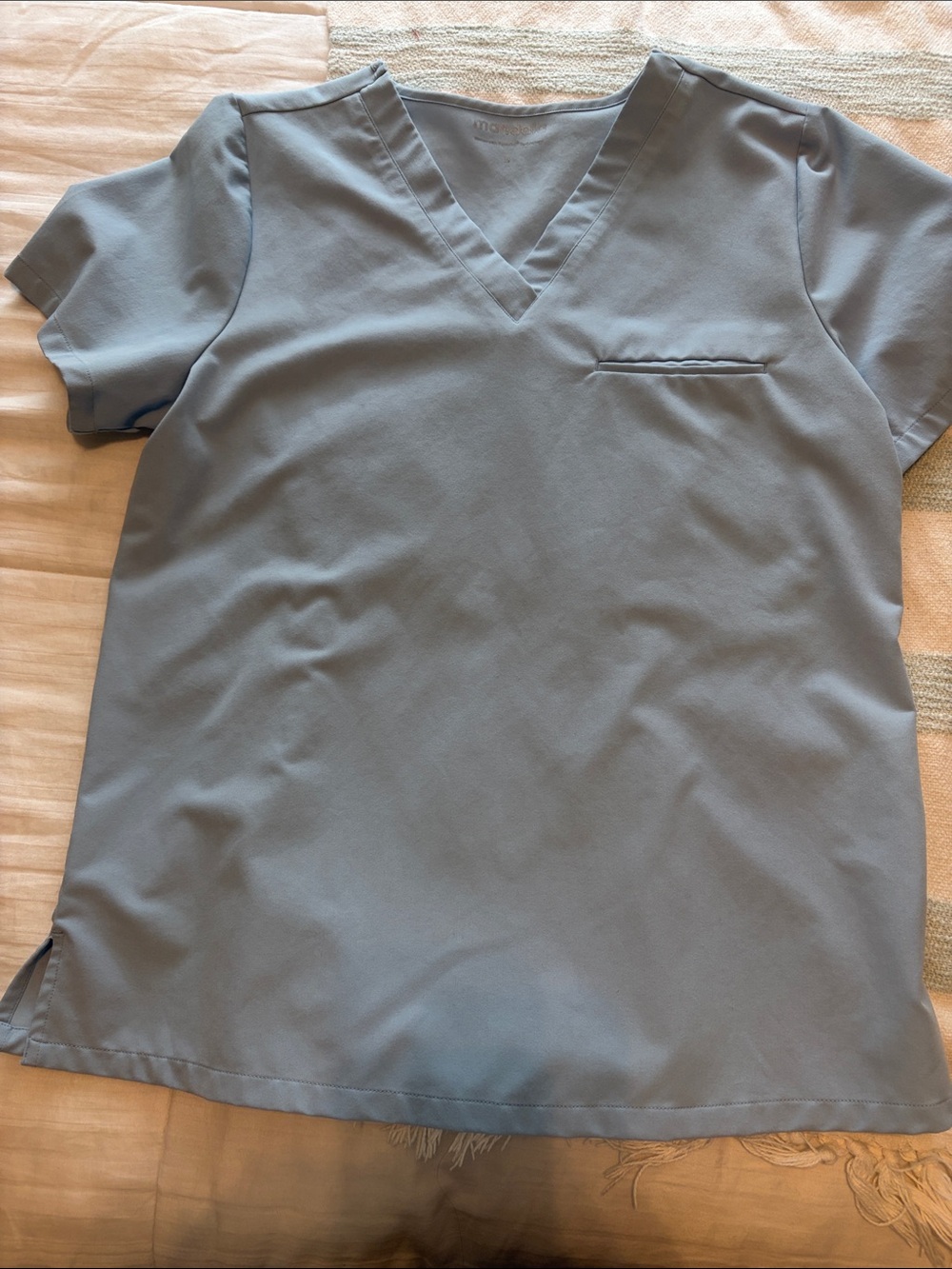 Women’s Light Blue V-Neck Medical Scrub Top